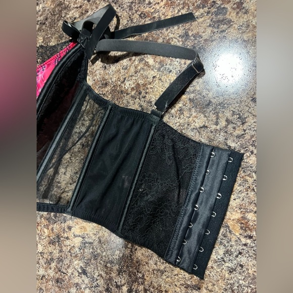 Y2k Victoria’s Secret Unlined Lace-up Velvet Satin Corset Bustier Top - Picture 13 of 15